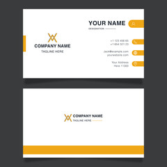 Modern yellow business card design template