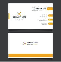 Naklejka premium Modern yellow business card design template