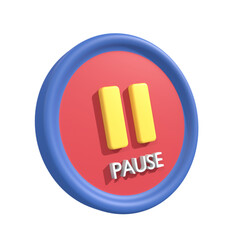 3d rendering of pause button