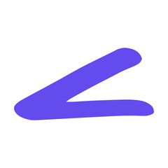 Hand drawn marker line, symbol. Cartoon vector illustration. Blue arrow, underline. Ink, doodle, texture concept for banner design