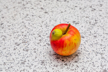 fresh apples with interesting deformations in beautiful light