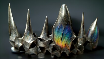 Shiny futuristic metalic model spikes design illustration