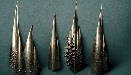 Shiny futuristic metalic spikes design illustration
