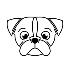 Black and white line art of dog head. Good use for symbol, mascot, icon, avatar, tattoo, T Shirt design, logo or any design