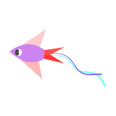 Flying kite with ornaments. Toy, wind, festival concept. Colorful flying wind kite. Cartoon vector illustration