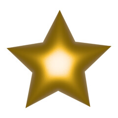3d golden star PNG