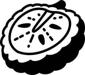 Custard apple half cut Style Semi Solid Transparent