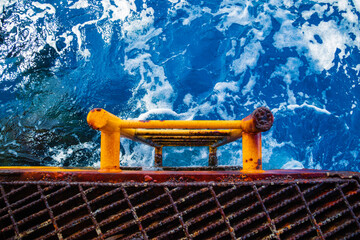 Ladder offshore sea rust pipe damage paint and corrosion on pipeline