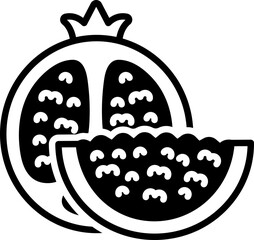 Pomegranate with sliced cut Style Semi Solid Transparent