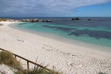 indian ocean at pinky beach in rottnest island in australiain australia