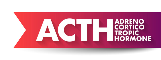 ACTH Adrenocorticotropic hormone - polypeptide tropic hormone produced by and secreted by the anterior pituitary gland, acronym text concept background