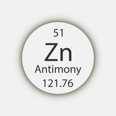 Antimony symbol. Chemical element of the periodic table. Vector illustration.