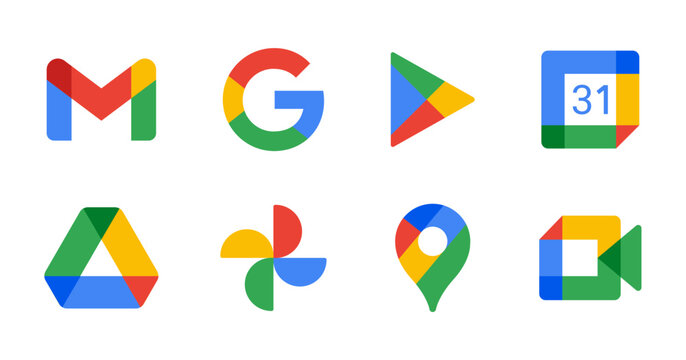 Google services vector icons collection.