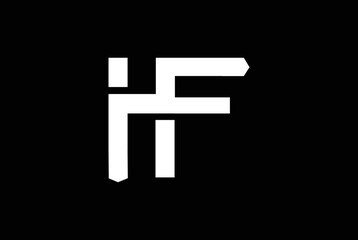 Professional and Minimalist Letter MF FM Logo Design, Editable in Vector Format in Black and White Color. Business logo