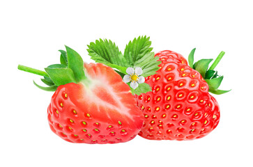 Strawberry berry isolated on white or transparent background.