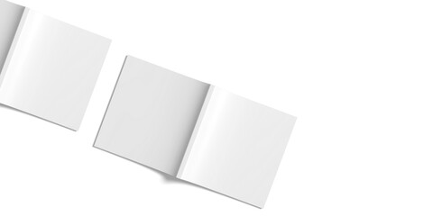 Blank square magazine illustration with copyspace. 3D Render.