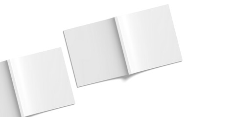 Blank square magazine illustration with copyspace. 3D Render.