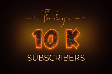 10 K subscribers celebration greeting banner with  Coal Design