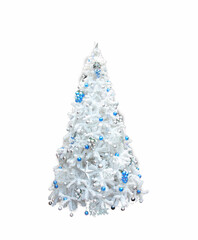 white christmas tree on a transparent background