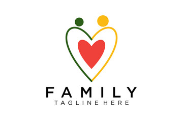 Abstract People Logo. Blue Rounded Line Linked Human Icon Pulse Wave Style isolated on White Background. Usable for Teamwork and Family Logos. Flat Vector Logo Design