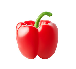 Red sweet bell pepper isolated on white or transparent background.