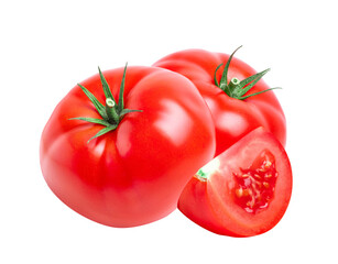 Tomato vegetables isolated on white or transparent background.