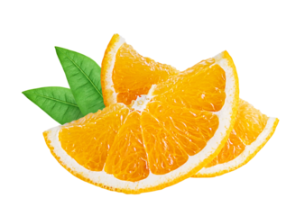 Orange citrus fruit isolated on white or transparent background.