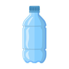 Bottle shape isolated on white background. Bottle for water. Cartoon vector illustration. Consumption, liter, packaging concept for banner design