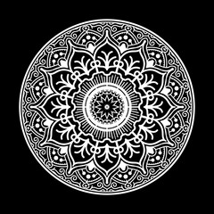 Mandala design template with black background
