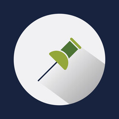 pin needle flat icon with isolated background