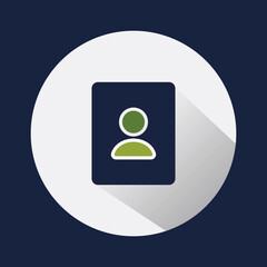 contact icon with isolated background and long shadow