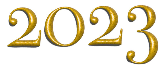 3d gold 2023 PNG number