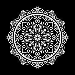 Mandala design template with black background
