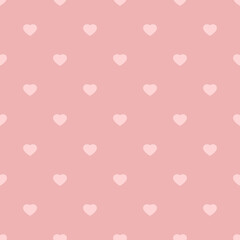 Fototapeta na wymiar Baby vector seamless pattern with cute small hearts. Background for newborn girl. Global colors. Easy to edit