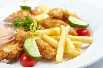 Chicken nuggets with french fries