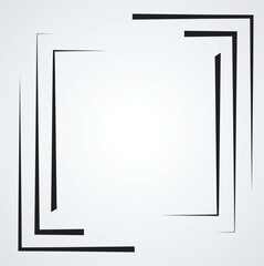 Rectangle Logo with lines.Square unusual icon Design .frame with Vector stripes .