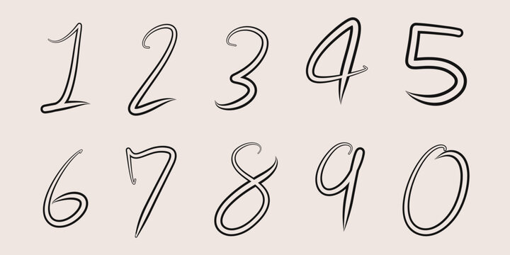 handwritten numbers Modern vector typography can be used for banner invitations, posters, typography. vector illustration.