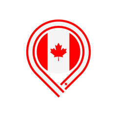 canada flag map pin icon. vector illustration isolated on white background