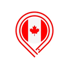 Foto op Plexiglas canada flag map pin icon. vector illustration isolated on white background © Sakchai