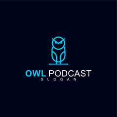 
Owl podcast unique logo design