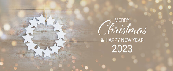 Christmas New Year Card - Merry Christmas and Happy New Year 2023 - Hintergrund Banner, Header -...