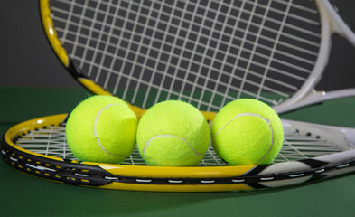 Tennis ball and rackets. Sport. Hobby. Lifestyle