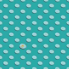 Pattern with one plate of fried egg and many empty plates