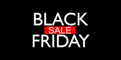 Black Friday sale banner card on black background