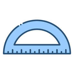 protractor ruler blue icon