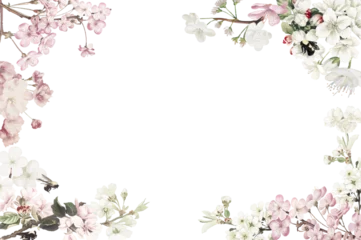  a frame design of flowers with a blank background © Mary