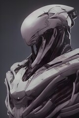 Humanoid cyborg alien robot