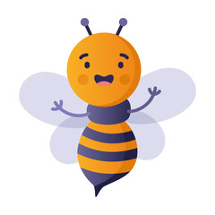 Smart bee figure out lesson or homework. Back to school. Vector illustration of smart bee student. Education concept