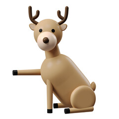 3D Reindeer rendering for Christmas character model