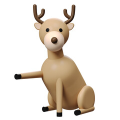 3D Reindeer rendering for Christmas character model